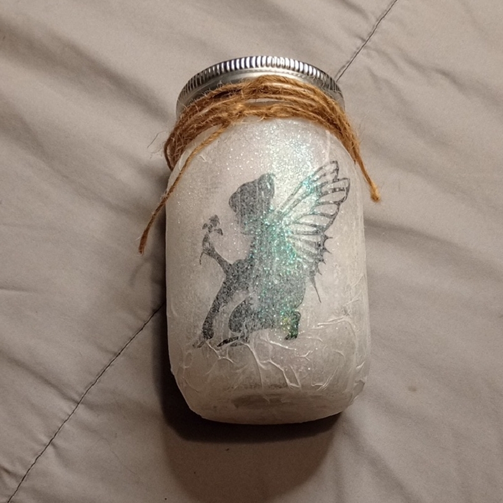 Fairy Silhouette Mason Jar with Twine